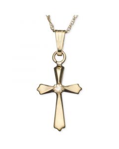 Children's 14k Gold Pendant, Diamond Accent Cross