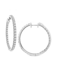 Diamond In and Out Hoop Earrings (7 ct. t.w.) in 14k White Gold