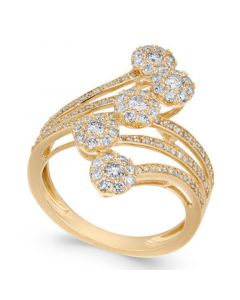 Diamond Multiple Cluster Waterfall Statement Ring (1 ct. t.w.) in 14k Gold