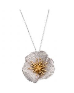 Two-Tone Hibiscus Pendant Necklace, Created for Macy's