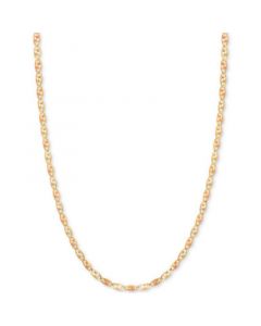 18" Tri-Color Valentina Chain Necklace (1/5mm) in 14k Gold, White Gold & Rose Gold