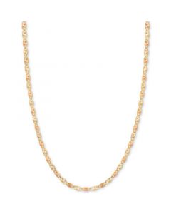 16" Tri-Color Valentina Chain Necklace (1/5mm) in 14k Gold, White Gold & Rose Gold