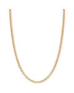 24" Round Box Link Chain Necklace (1-1/2mm) in 14k Gold