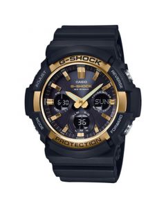 Men's Solar Analog-Digital Black Resin Strap Watch 53mm