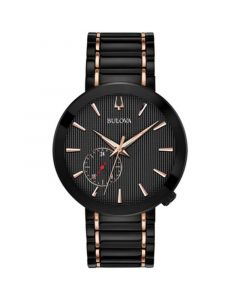 Men's Special Latin GRAMMY® Edition Dress Black & Rose Gold-Tone Stainless Steel Bracelet Watch 42mm