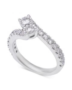 Diamond Two-Stone Engagement Ring (1-1/5 ct. t.w.) in 14k White Gold