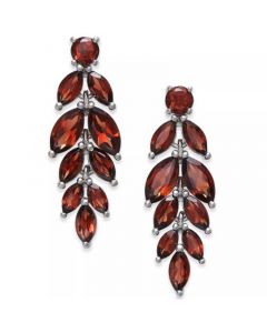 Garnet Vine Drop Earrings (7 ct. t.w.) in Sterling Silver (Also Available In Peridot, Blue Topaz, Amethyst, and Multi Gemstone)