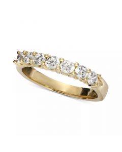 Seven Diamond Band Ring in 14k Yellow or White Gold (3/4 ct. t.w.)