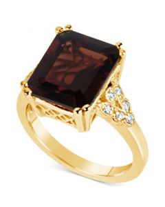 Rhodolite Garnet (8 ct. t.w.) & Diamond (1/10 ct. t.w.) Ring in 14k Gold