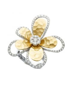 D'Oro by EFFY® Diamond Flower (1-1/4 ct. t.w.) in Two-Tone 14k Gold