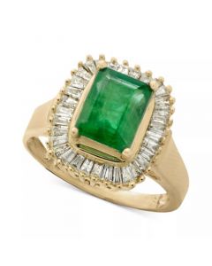 Brasilica by EFFY® Emerald (1-3/8 ct. t.w.) and Diamond (1/2 ct. t.w.) Ring in 14k Yellow Gold or 14k White Gold (Also in Sapphire)