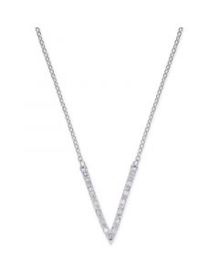 Diamond "V" Necklace (1/10 ct. t.w.) in Sterling Silver