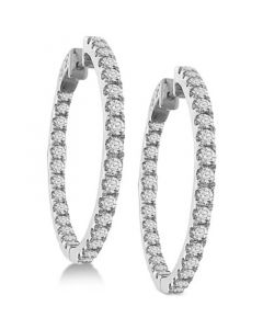 Diamond In and Out Hoop Earrings (3 ct. t.w.) in 14k White or Yellow Gold