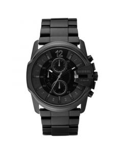 Mens Chronograph Black Ion Plated Stainless Steel Bracelet Watch 49x45mm DZ4180