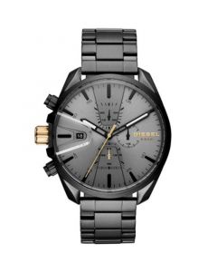 Men's Chronograph MS9 Chrono Black Stainless Steel Bracelet Watch 47mm