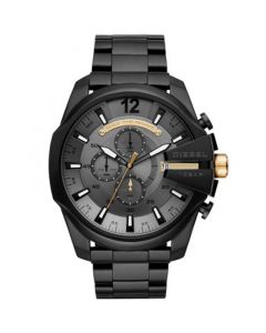 Men's Chronograph Mega Chief Black Stainless Steel Bracelet Watch 51mm