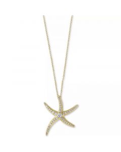 Seaside by EFFY® Diamond Pavé Starfish Pendant Necklace (1/2 ct. t.w.) in 14k Gold