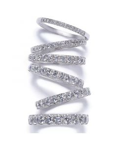 Dazzling Pavé Diamond Band Collection in 14k Gold and White Gold