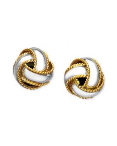 18K Gold over Sterling Silver Earrings, Love Knot Stud Earrings