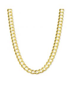 20" Open Curb Link Chain Necklace in Solid 14k Gold