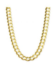 20" Open Curb Link Chain Necklace (7mm) in Solid 14k Gold