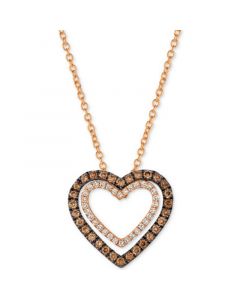 Chocolatier® Diamond Heart Pendant Necklace (1/3 ct. t.w.) in 14k Rose Gold