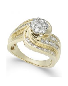 Diamond Swirl Cluster Ring (1-1/4 ct. t.w.) in 14k Gold