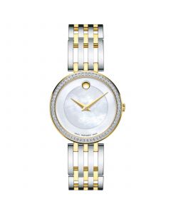 Women's Swiss Esperanza Diamond (1/4 ct. t.w.) Two-Tone PVD Stainless Steel Bracelet Watch 28mm