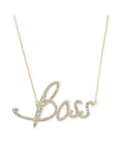 Crystal Boss Pendant Necklace in 18k Gold over Sterling Silver