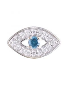 Diamond Evil Eye Single Stud Earring (1/10 ct. t.w.) in 14k White Gold