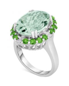 Multi-Gemstone (9 ct. t.w.) & Diamond Accent Statement Ring in Sterling Silver