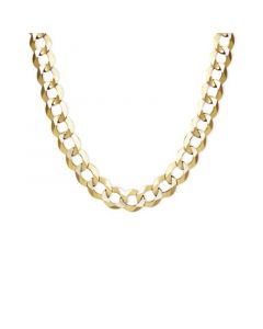 22" Men's Curb Chain Necklace (7mm) in Solid 14k Gold