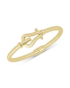 Horseshoe Hook Bangle Bracelet in 14k Gold-Plated Sterling Silver