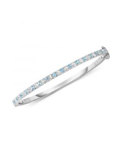 Blue Topaz (1-3/8 ct. t.w.) & White Topaz (1-3/8 ct. t.w.) Bangle Bracelet in Sterling Silver