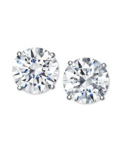 Cubic Zirconia Stud Earrings in 14K White Gold