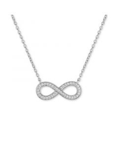 Arabella Cubic Zirconia Infinity 18" Pendant Necklace in Sterling Silver