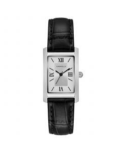 Women's Black Leather Strap Watch 21x33mm