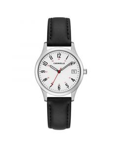 Women's Black Leather Strap Watch 30mm