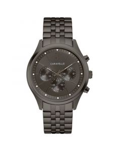 Men's Chronograph Gunmetal Stainless Steel Bracelet Watch 41mm