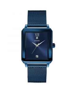 Men's Diamond-Accent Blue Stainless Steel Mesh Bracelet Watch 40x35mm