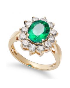 14k Gold Ring, Emerald (1-3/4 ct. t.w.) and Diamond (1 ct. t.w.)