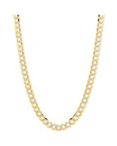 30" Two-Tone Open Curb Link Chain Necklace (3-5/8mm) in Solid 14k Gold & White Gold