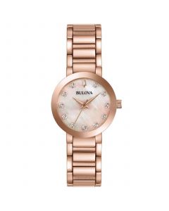 Women's Futuro Diamond-Accent Rose Gold-Tone Stainless Steel Bracelet Watch 30mm