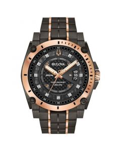 Men's Precisionist Champlain Diamond-Accent Gray & Rose Gold-Tone Stainless Steel Bracelet Watch 46.5mm