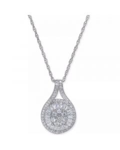 Diamond Baguette Cluster Pendant Necklace (1/2 ct. t.w.)