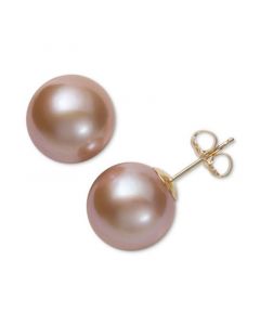 Pink Cultured Freshwater Pearl (11mm) Stud Earrings in 14k Gold, Created for Macy's