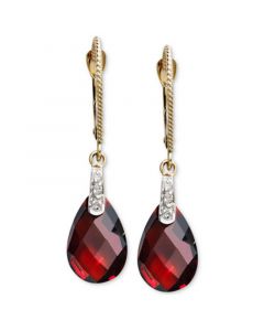 14k Gold Earrings, Garnet (7-1/5 ct. t.w.) and Diamond Accent Brio Drop