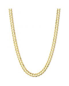 20" Open Curb Link Chain Necklace (3-5/8mm) in Solid 14k Gold