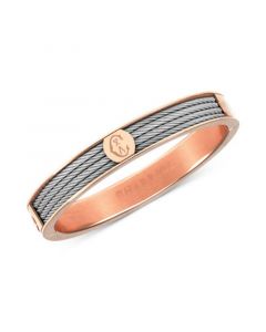 Two-Tone Bangle Bracelet in Stainless Steel and Rose Gold-Tone PVD Stainless Steel