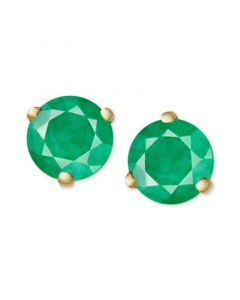 14k Gold Earrings, Emerald Stud (3/4 ct. t.w.)